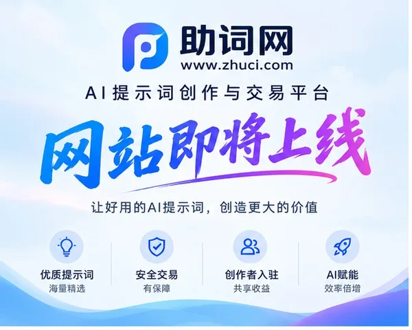 助词网｜AI 提示词创作与交易平台，即将上线！